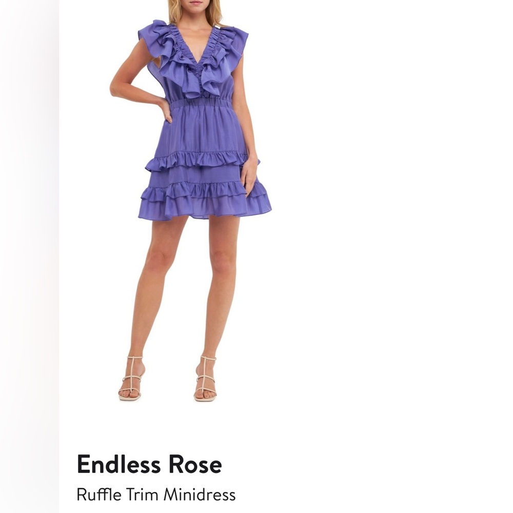 Endless Rose - Ruffle trim minidress, Purple, Size Medium